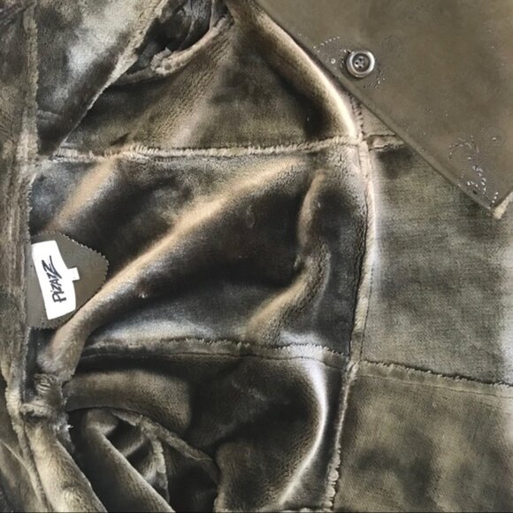 PIZAZZ  Vintage Y2K Faux Fur Shearling Hood Paisley Coat Jacket Cozy Fur Lined L - Picture 15 of 16